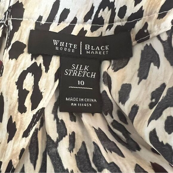 White House Black Market Silk Animal Print Halter Top 10 - Picture 9 of 11